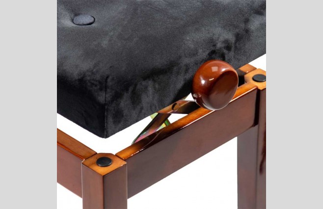 Koda FS208PW "Legato Duet" Polished Walnut Adjustable Height Duet Piano Stool - Image 2